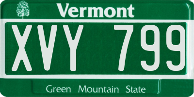 VT license plate XVY799