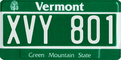 VT license plate XVY801