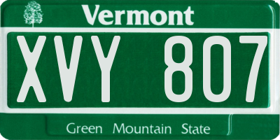 VT license plate XVY807