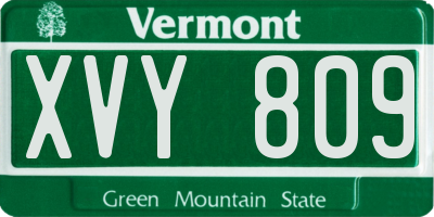 VT license plate XVY809