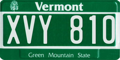 VT license plate XVY810