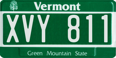 VT license plate XVY811