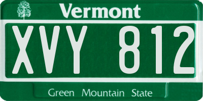 VT license plate XVY812