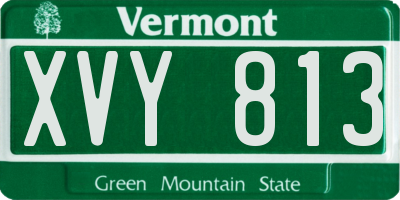 VT license plate XVY813
