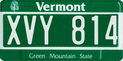 VT license plate XVY814