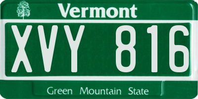 VT license plate XVY816