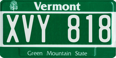 VT license plate XVY818