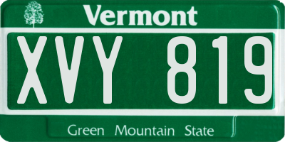 VT license plate XVY819