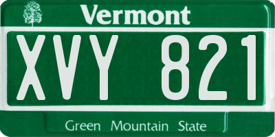 VT license plate XVY821