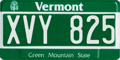 VT license plate XVY825