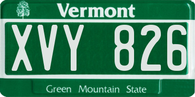 VT license plate XVY826
