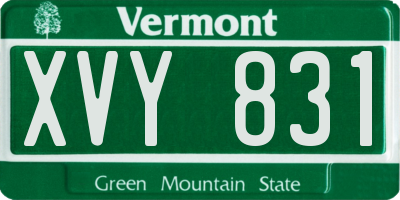 VT license plate XVY831