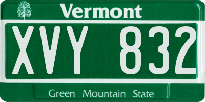 VT license plate XVY832