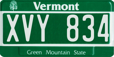VT license plate XVY834
