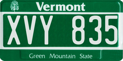 VT license plate XVY835