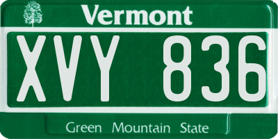 VT license plate XVY836