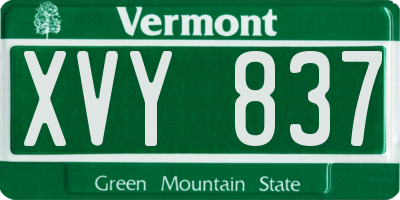 VT license plate XVY837