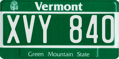 VT license plate XVY840