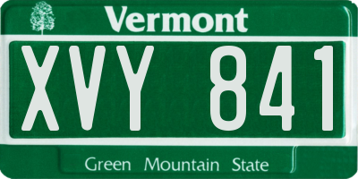 VT license plate XVY841