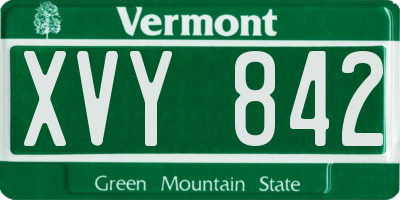VT license plate XVY842