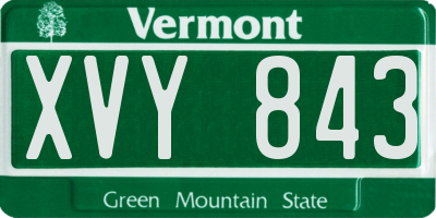 VT license plate XVY843