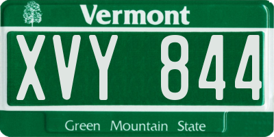 VT license plate XVY844