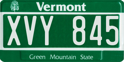 VT license plate XVY845