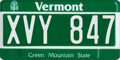 VT license plate XVY847