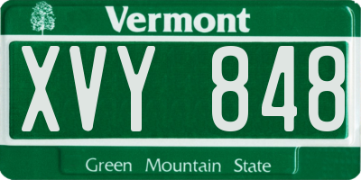 VT license plate XVY848