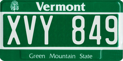 VT license plate XVY849