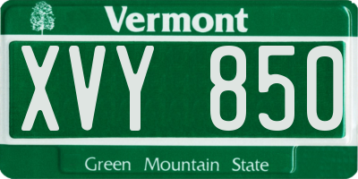 VT license plate XVY850