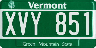 VT license plate XVY851