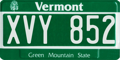 VT license plate XVY852