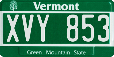 VT license plate XVY853