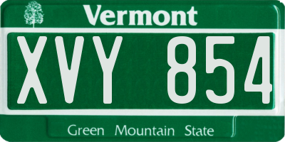 VT license plate XVY854
