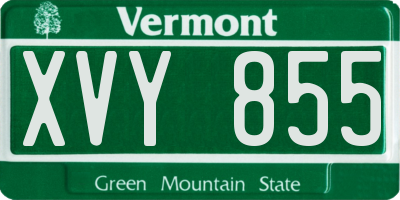 VT license plate XVY855
