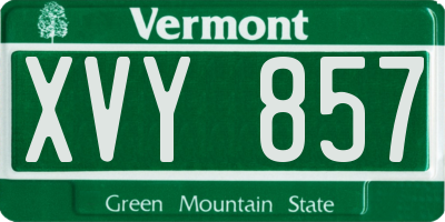 VT license plate XVY857