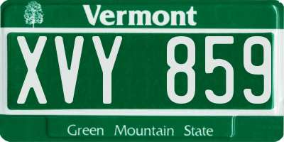 VT license plate XVY859