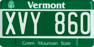 VT license plate XVY860