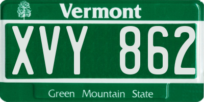 VT license plate XVY862