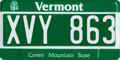 VT license plate XVY863