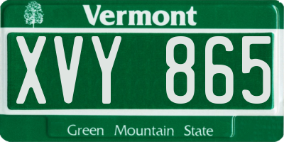 VT license plate XVY865