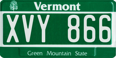 VT license plate XVY866
