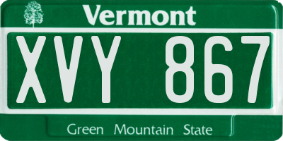 VT license plate XVY867