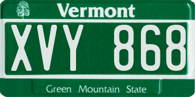 VT license plate XVY868