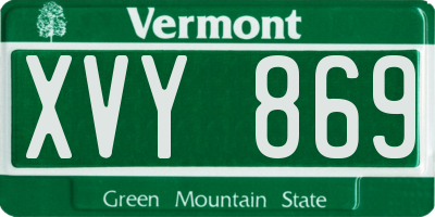 VT license plate XVY869