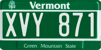 VT license plate XVY871