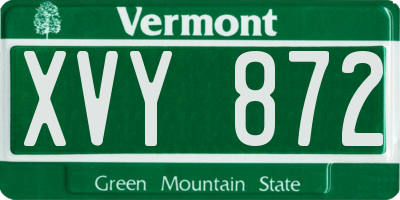 VT license plate XVY872