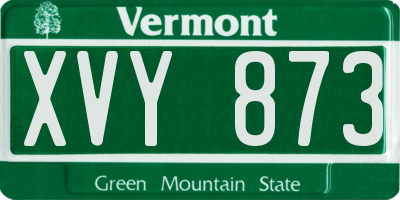 VT license plate XVY873