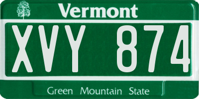 VT license plate XVY874